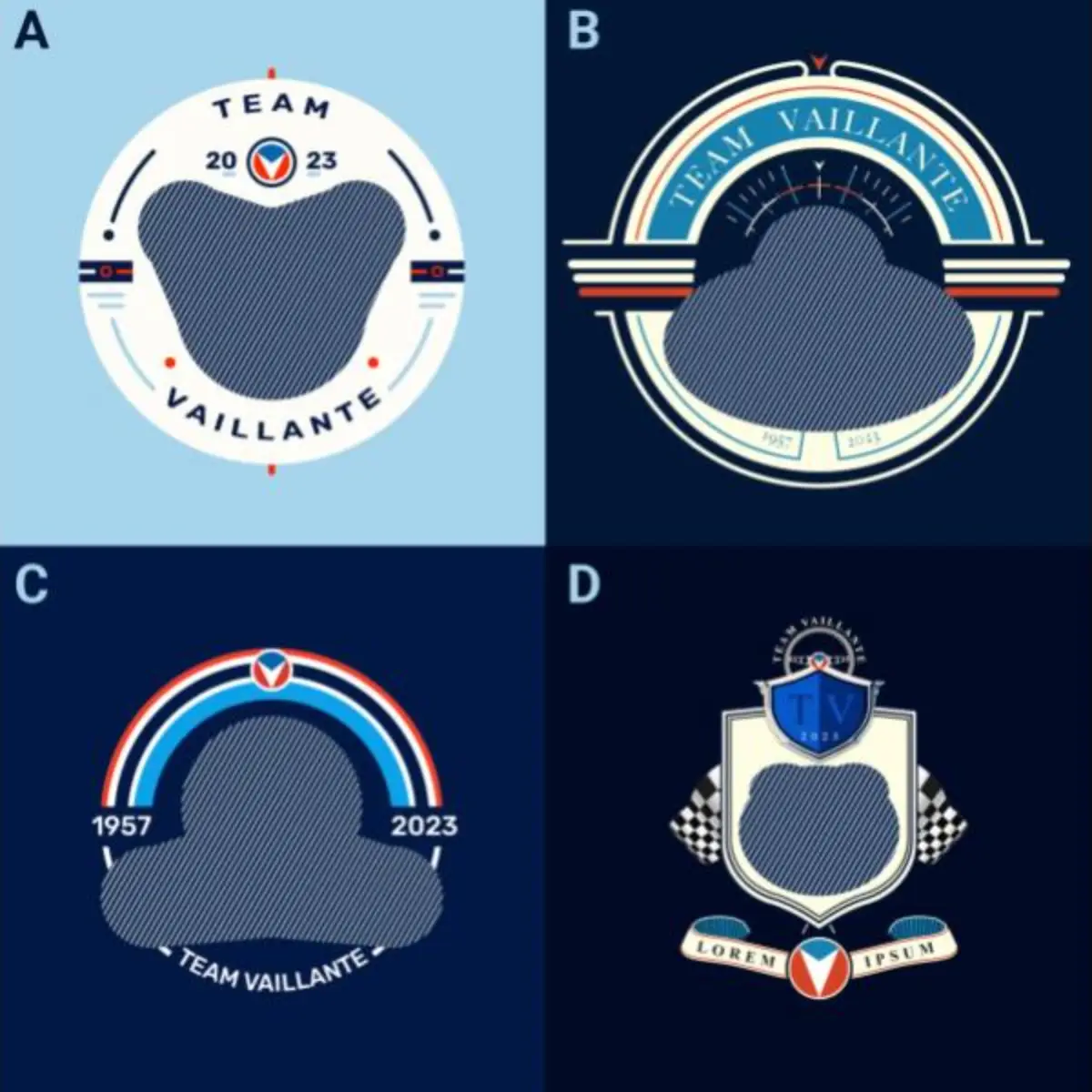 Logos de la Team Vaillante — Options A et B