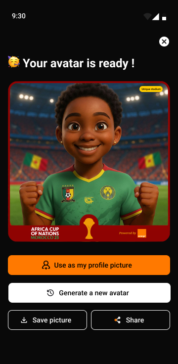 Avatar IA final généré par PiNGs pour Orange